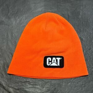 CAT Caterpillar Orange Beanie Skully Hat One Size Fits All